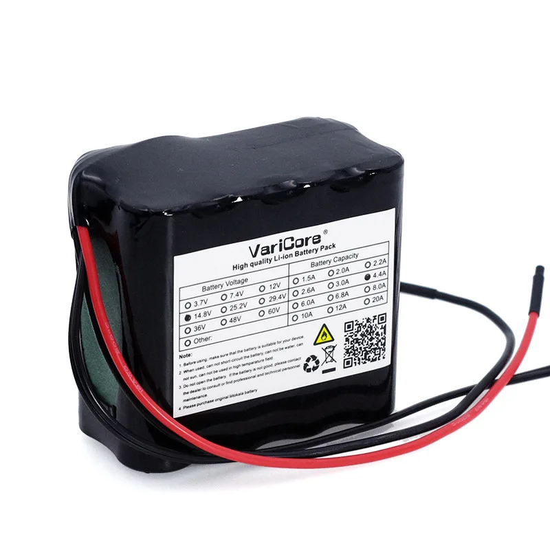 Varicore 14.8v 4400mah 18650 li-iom bateria pacote noite lâmpada de pesca aquecedor mineiro lâmpada amplificador bateria com bms 16.8v
