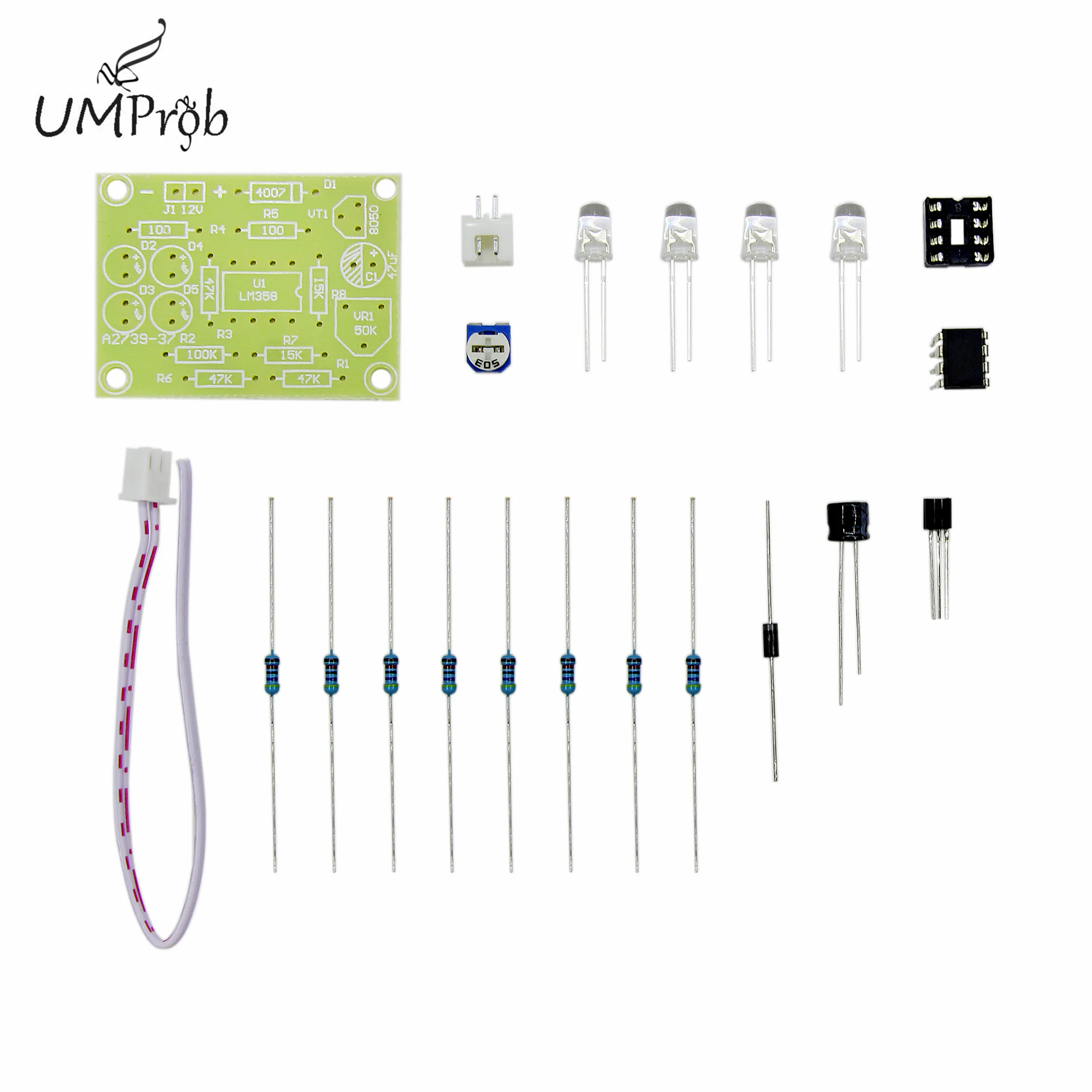 5MM Blue Led  Light LM358 Breathing Lamp Parts Kit Electronics DIY Kit Interesting Product Suite