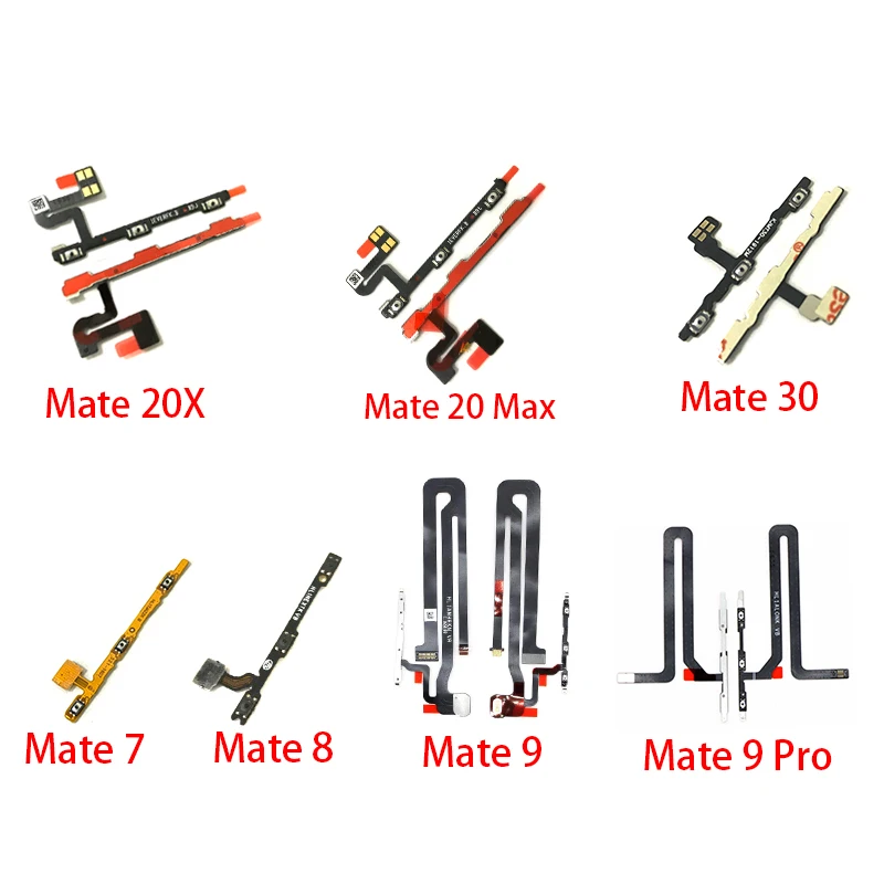 10Pcs/Lot, Volume Button Power Switch On Off Button Flex Cable For Huawei Mate S 7 8 9 10 30 20 Pro Lite 20X Max