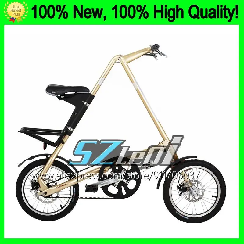 Cycling Road Bikes Racing Foldable Cycling Mountain Bicycle 16'' Steel Fast Speed Dual Disc Brakes Metal five spoke wheels Bike