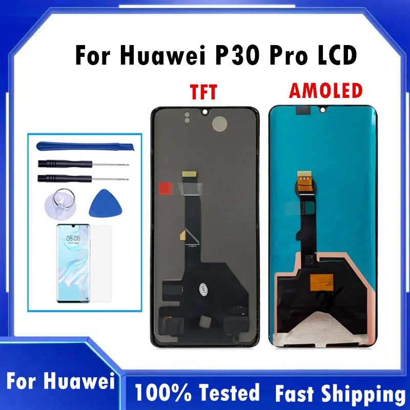 

100% TESTED AMOLED 6.47" LCD For Huawei P30 Pro VOG-L29 VOG-L09 LCD Display Touch Screen Digitizer Assembly For Huawei P30 Pro