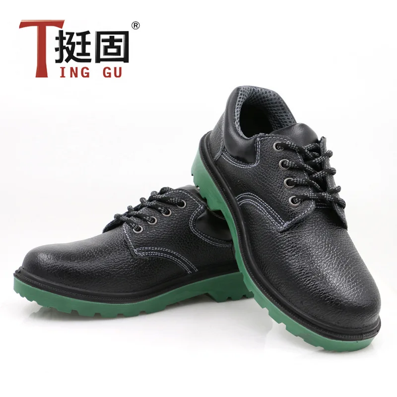 China Cheap Leather Puncture prevention Steel toe Waterproof  Industrial Work  Safety shoes Boots