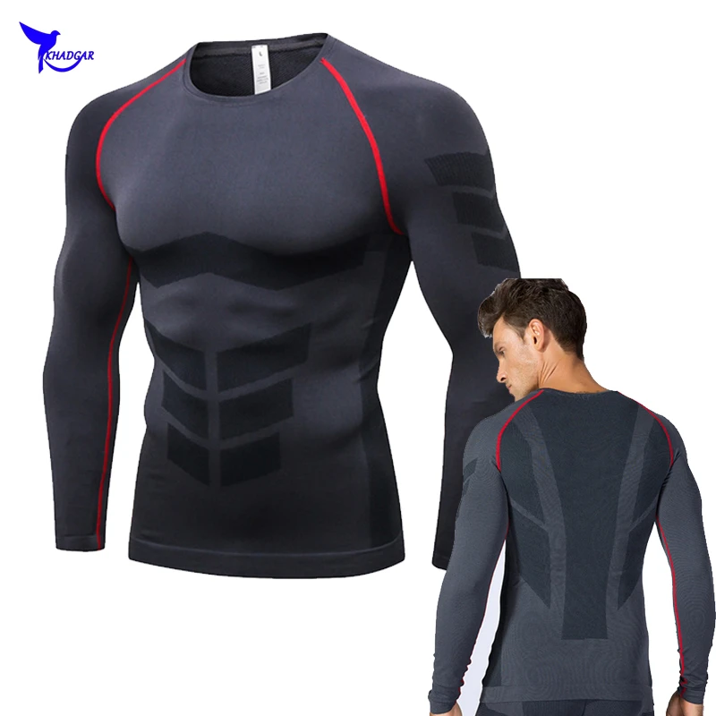 

Quick Dry Men's Long Sleeve Running Shirts Bodybuilding Sportswear Clothing Compression Tops Tees Gym Fitness Tights Rashguard