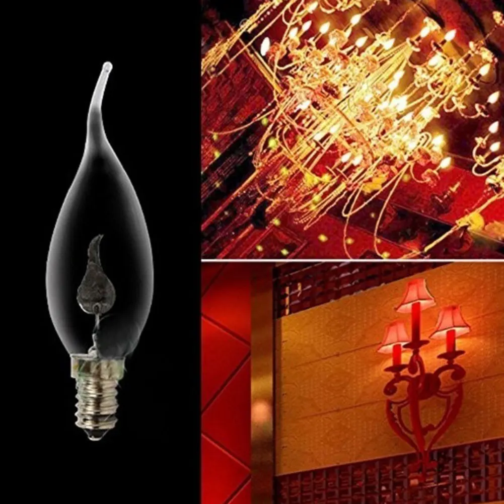 3W 220V E14/E27 LED Simulation Flicker Flame Candle Light Bulb Decorative Lamp