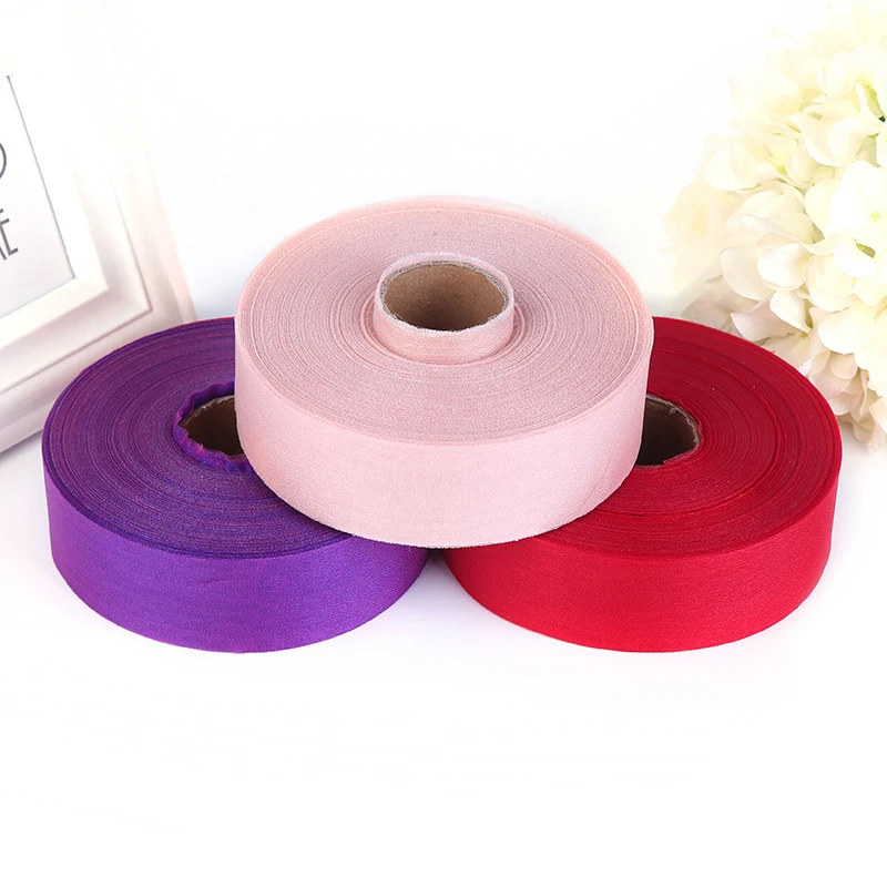 100 Meters /Lot 4CM Solid Color Diy Hair Accessories Headband Pearl Flowers Packaging Ribbon Gift Ribbon