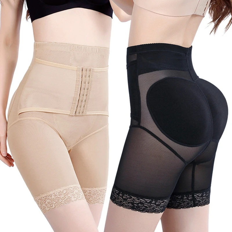 Abdomen Pants Postpartum Women\'s Body Corset Waist Fake Buttocks Hip-Lifting Pants Slim Shape Padded High-Waisted Boxer Shorts