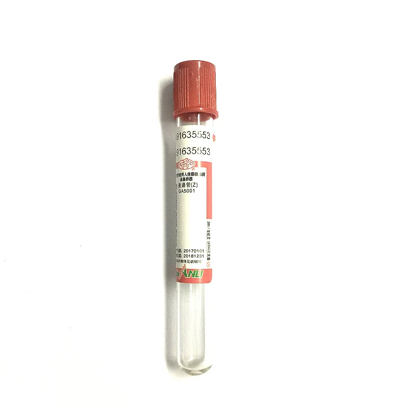 Disposable Sterile Biochemical Vacuum Blood Collection Tube 3ml Empty Vac Tube Vacutainer No Anticoagulant 12*75mm 100 / PK