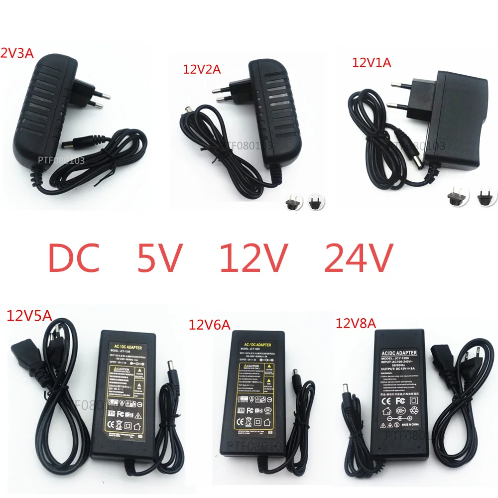 Power Adapter Supply DC 5V 12V 24V 1A 2A 3A 5A 6A 8A DC 5 12 24 V Volt Lighting Transformers LED Driver Power Adapter Strip Lamp