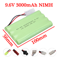 9.6v 3000mah NiMH Battery For Rc toys Car Trucks Tanks Train Robot Boat Gun Tamiya-2P/3P plug Ni-MH AA 9.6v Rechargeable Battery