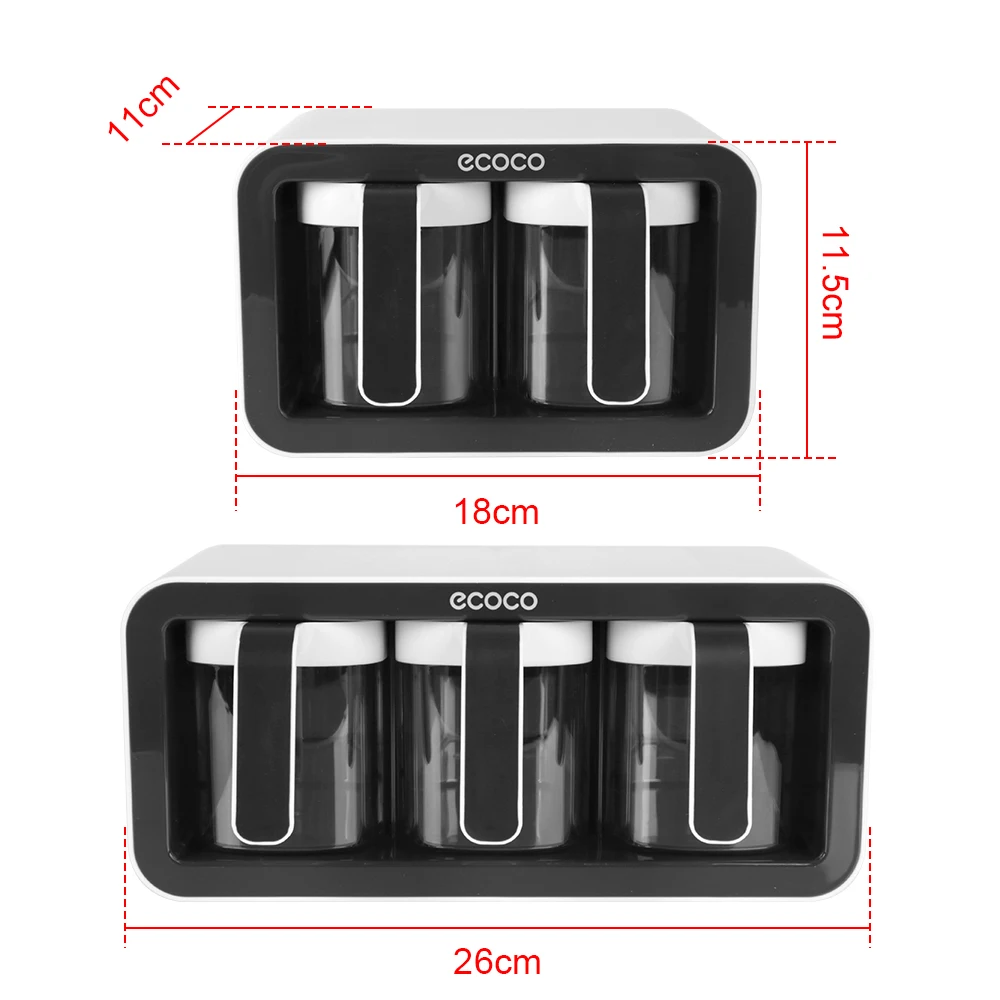 Storage Set Kitchen Supplies Wall Mount Sugar Bowl Salt Shaker Seasoning Container Spice Rack Organizer Spice Boxes With Spoons