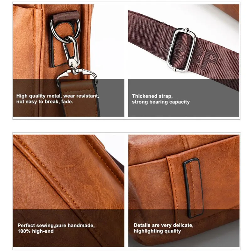 JEEP BULUO-maletín de cuero para hombre, bolso para ordenador portátil A4, bolso de cuero para hombre, Maletín de negocios, bolso de oficina