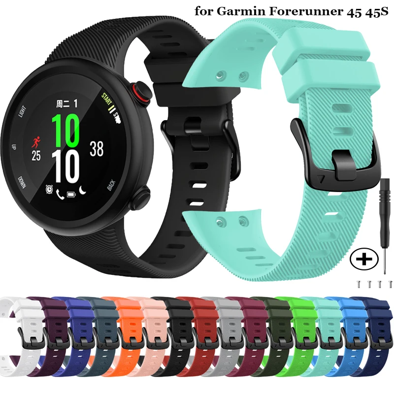 Thể Thao Ốp Lưng Silicon Thay Thế Dây Đeo Cổ Tay Dành Cho Garmin Tiền Thân 45 45S Đồng Hồ Thông Minh Đeo Phụ Kiện