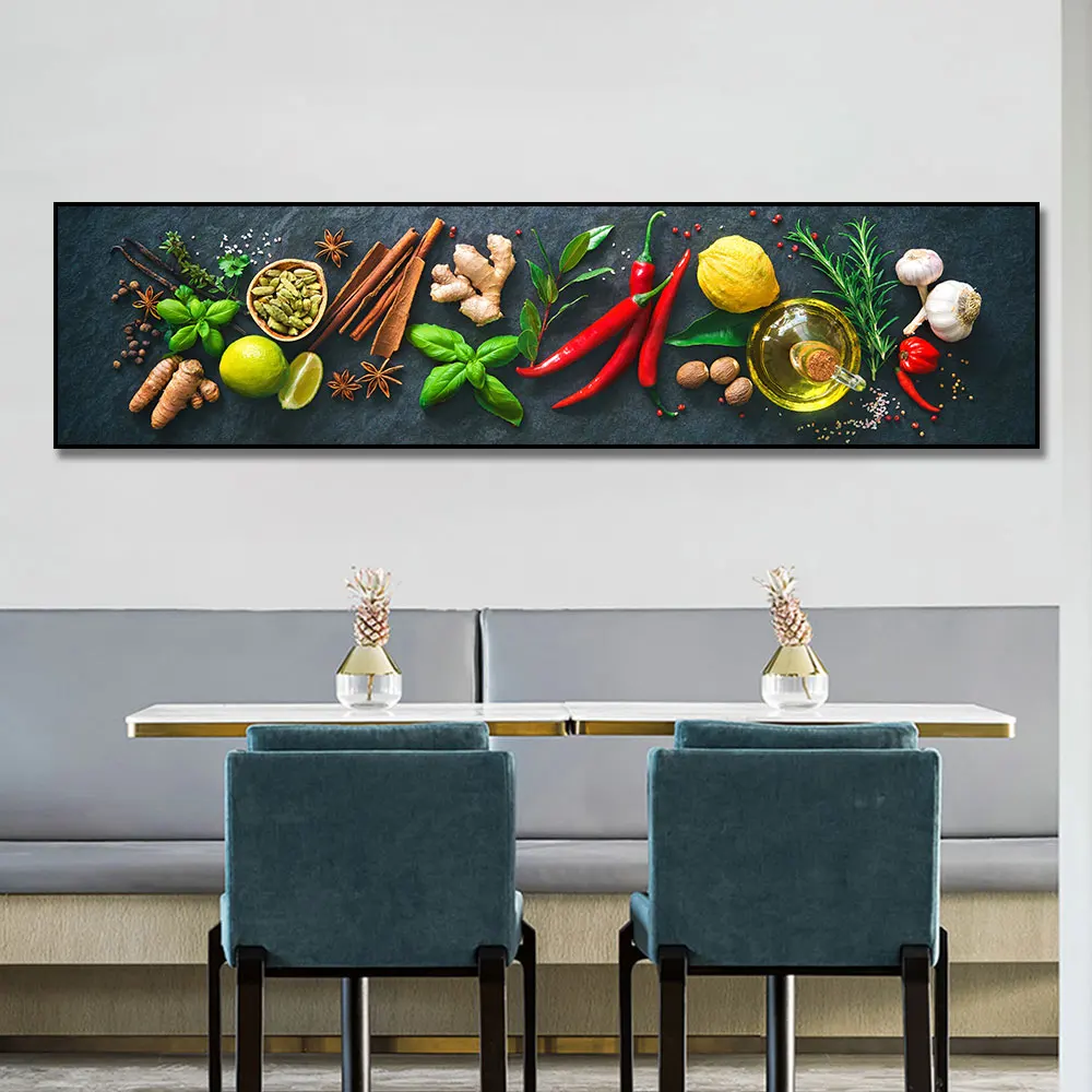 

Grains Spices Peppers Food Canvas Art Painting Kitchen Decoration Poster Prints For Dining room Wall Art Pictures Home Art Decor