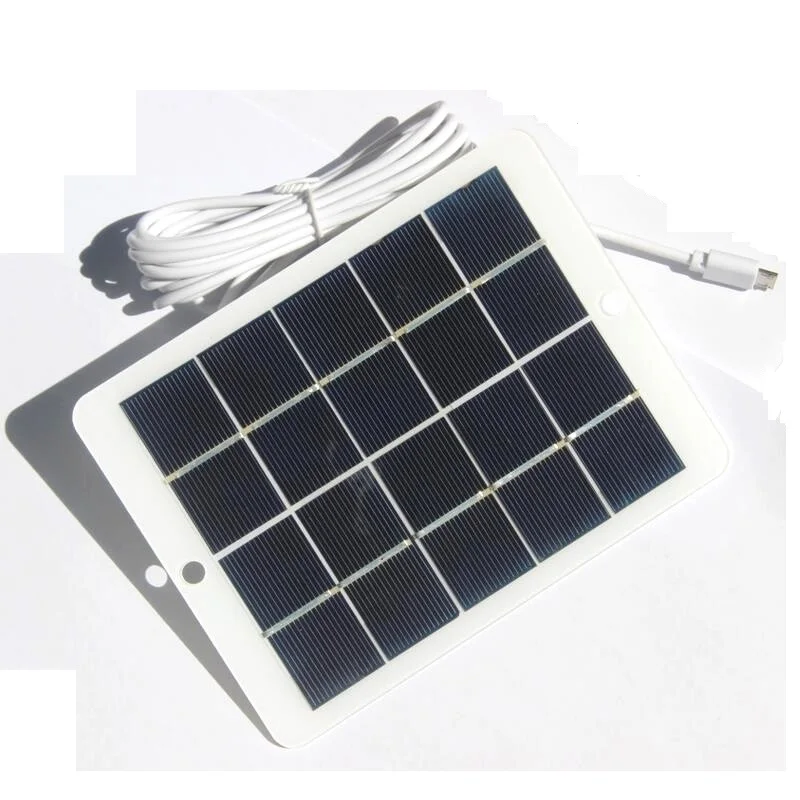 BUHESHUI 5W5V Солнечная панель Уличная камера Мониторинг безопасности Зарядное устройство для солнечной панели Выход Micro USB с кабелем 3M