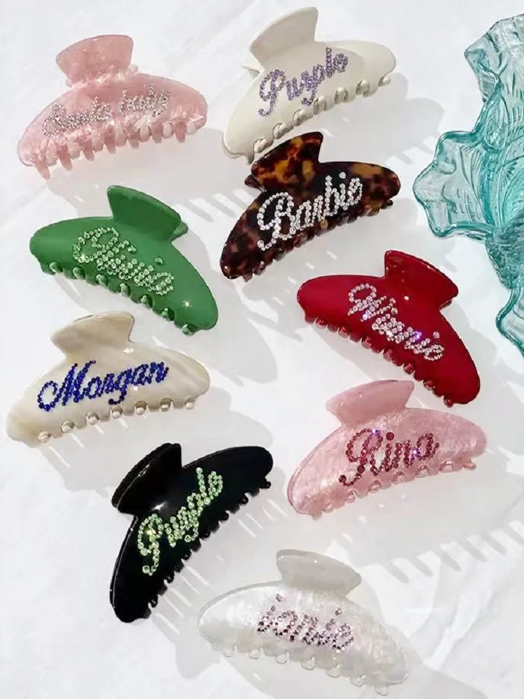 Handmade dostosowane słowa spinki klamra do włosów Barrettes spersonalizowana nazwa numer spinki do włosów litery dla kobiet biżuteria dziewczęca 2022