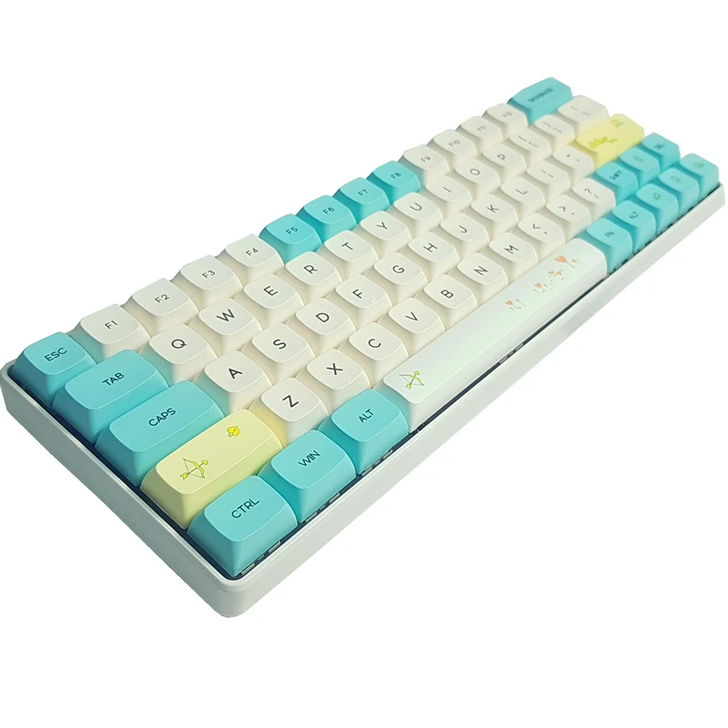 Four Seasons Theme Spring Wave 129-key PBT Sublimation mechanical keyboard GK61 TM680 K70 RK61 ANNE 2 XDA GMK keycap