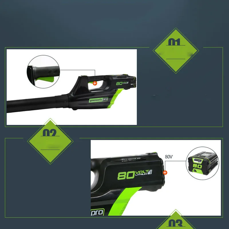 Greenworks Lithium Battery Cordless Leaf Blower 80V 750W Powerful Electric Cleaning Blower Garden Tool Free Return