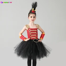 Nutcracker inspired Tutu Dress in Red Black & Gold Girls Nutcracker Halloween Birthday Party Fancy Costume Ringmaster Dresses
