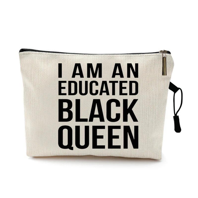 Sexy Cool Afro Queen Girl Cosmetic Bags Organizer Coin Purse Ladies Storage Bags Makeup Bag Women Leisure Travel Beach Pouch