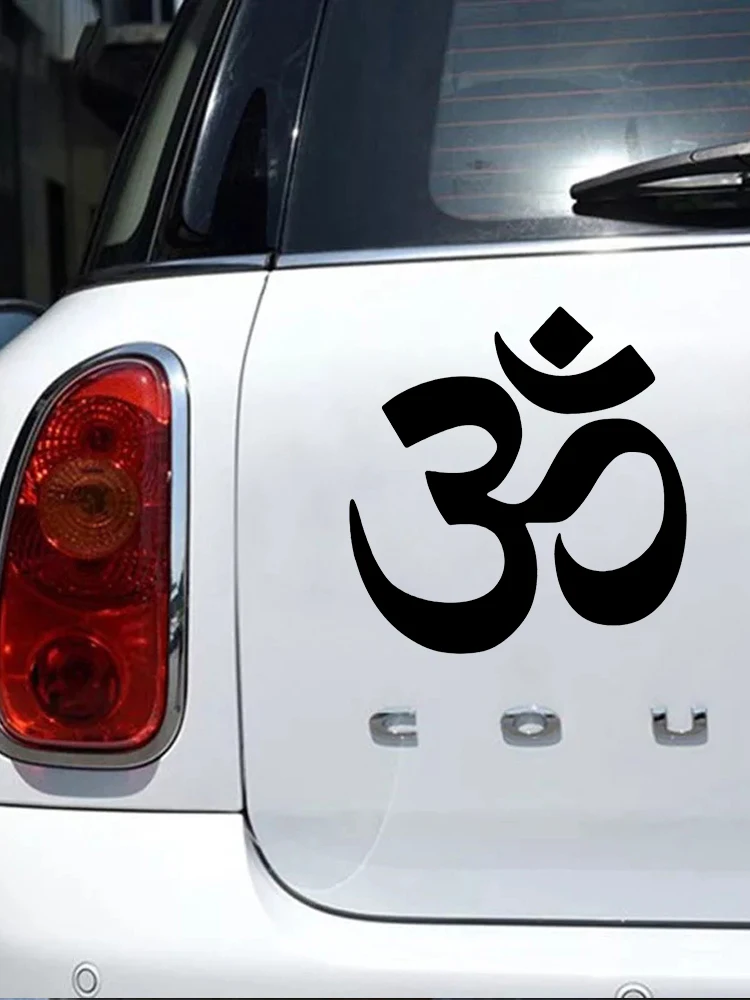 CK21309# Die-cut Vinyl Decal Yoga Om Ohm Car Sticker Waterproof Auto Decors on Car Body Bumper Rear Window