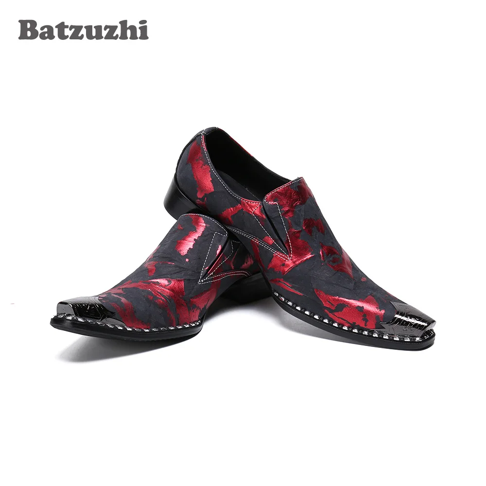 

Batzuzhi British Type Men ShoesMen Dress Shoes Leather Punk Party and Wedding Shoes Men Chaussures Hommes , Big Sizes US6-US12