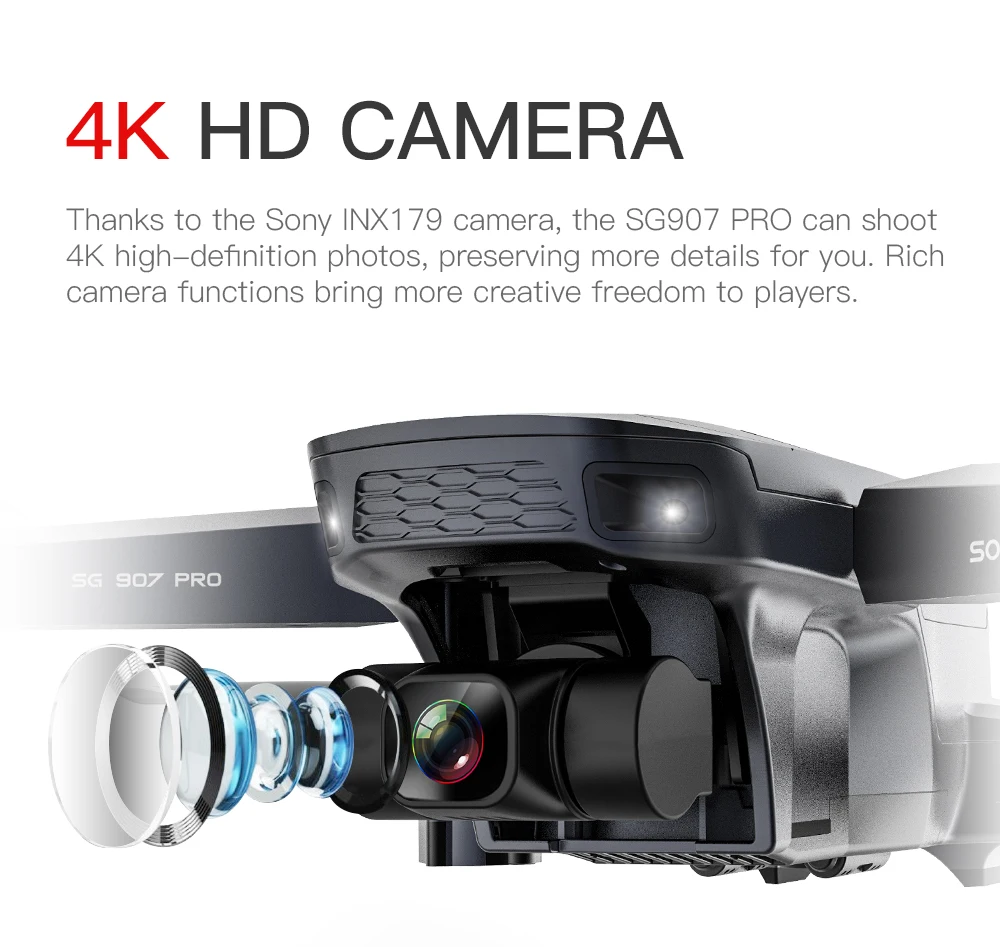 طائرة بدون طيار SG907Max مزودة بنظام تحديد المواقع 4K كاميرا احترافية عالية الدقة مزدوجة 3 محاور جيمبال 5G واي فاي Fpv RC قابلة للطي كوادكوبتر لعبة هد...