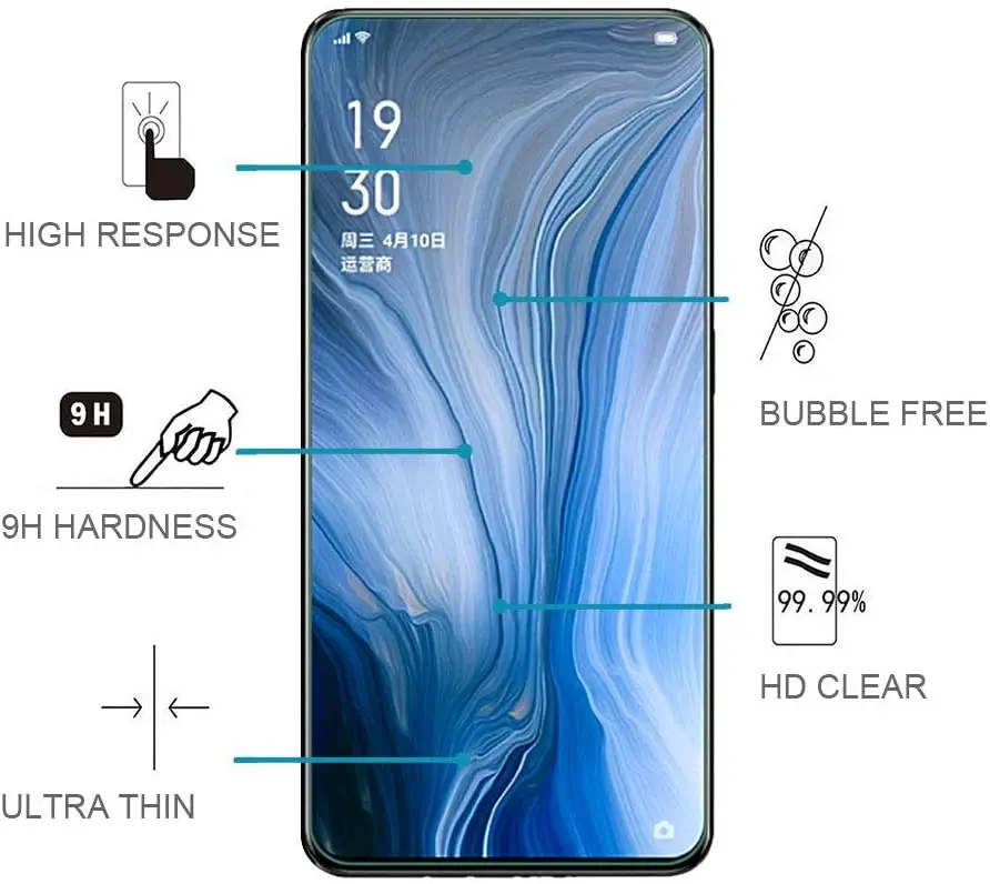 Tempered Glass For Vivo Z5X Glass 9H 2.5D Protective Film Explosion-proof Clear LCD Screen Protector Phone Cover Case