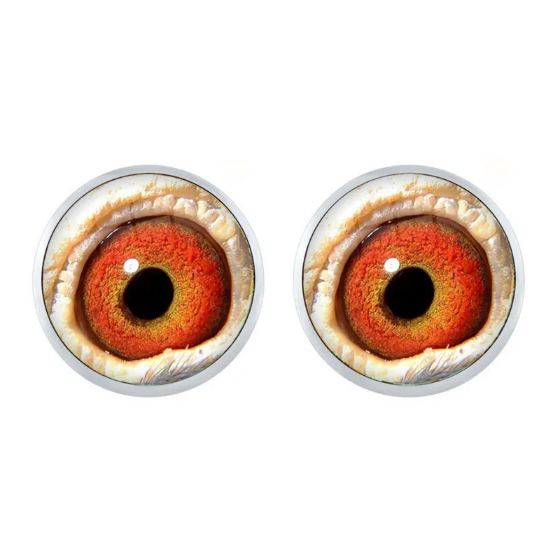 1Pair Dragon Eyes Glass Cabochon Stud Earrings Animal Eyes Dragon Snake Owl Cat Tiger Eyes Earrings Jewelry For Women Girls Gift