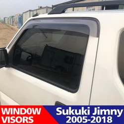 FOR Suzuki Jimny 2005-2018 Window Visors Windows Sun Rain Guard Deflector Smoke Cover Shield Awning Trim Car Accessories