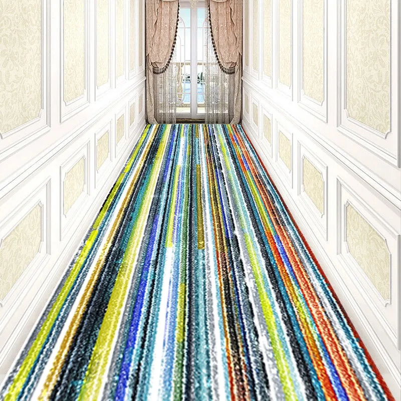 Reese Endless Beautiful Rainbow Lobby Hallway Carpet Living Room Bedroom Porch Anti Slip Rugs Corridor Aisle Restaurant Decor