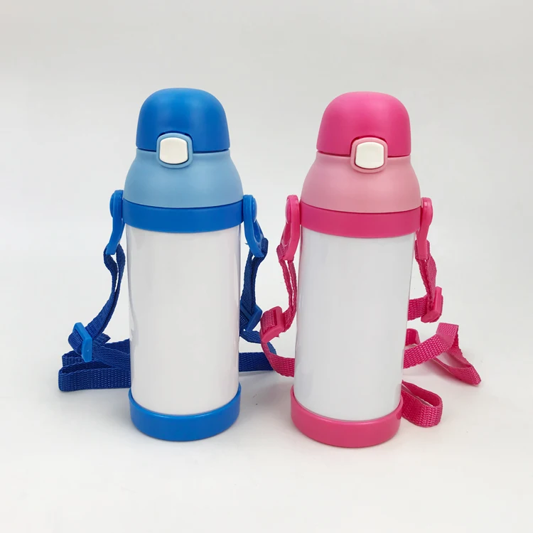 350ml Sublimation Blank Stainless Steel Thermos Flask Water Bottle Mug Cup Portable Cute Bouncing Lid Water Bottle Kids Gift