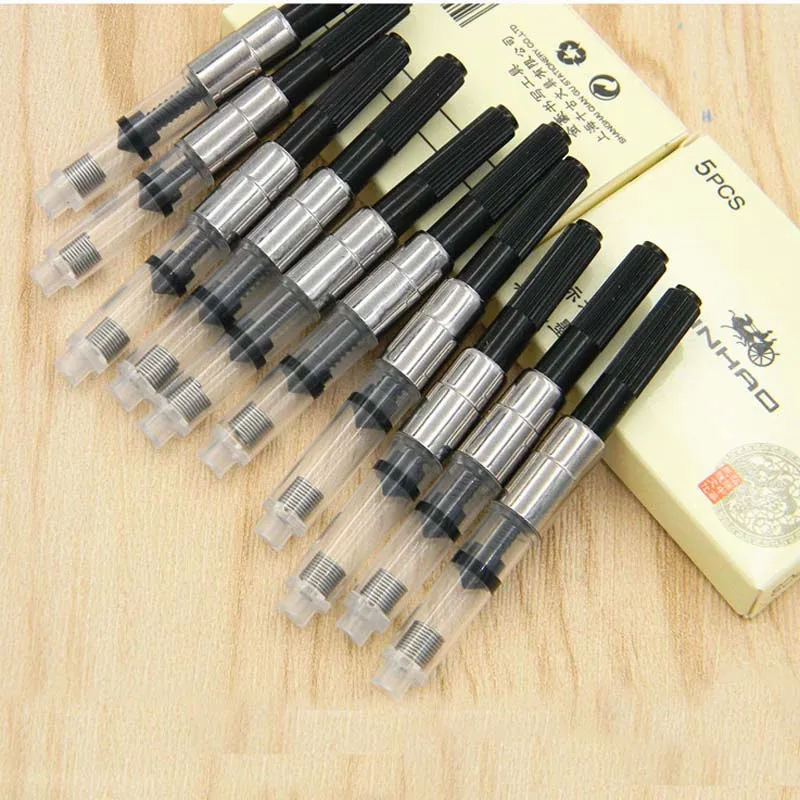 10pc FOUNTAIN PEN refill INK CONVERTER PUMP CARTRIDGES Black