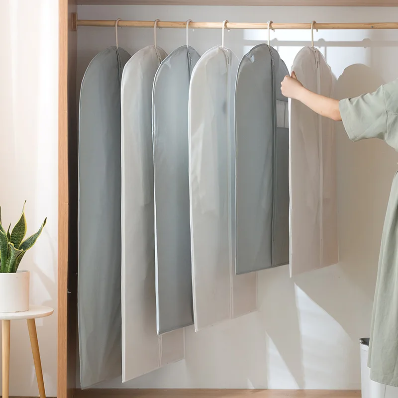 

Translucent Coat Dustproof Suit Clothes Dust Dust Cover Dress jacket Storage Bag Wardrobe Closet organizer Hanging Garment Bag