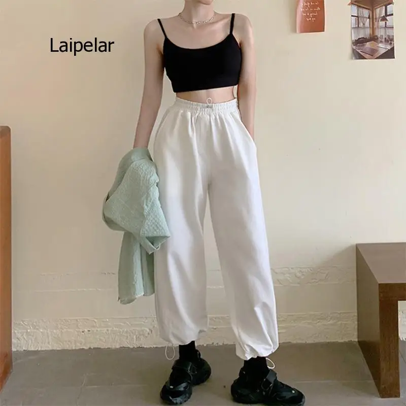 Woman Loose Sweatpants Femme Joggers Grey High Waist Pants Comfort Simple Basic Casual Fashion Trousers 2020 Korean Sporty Style