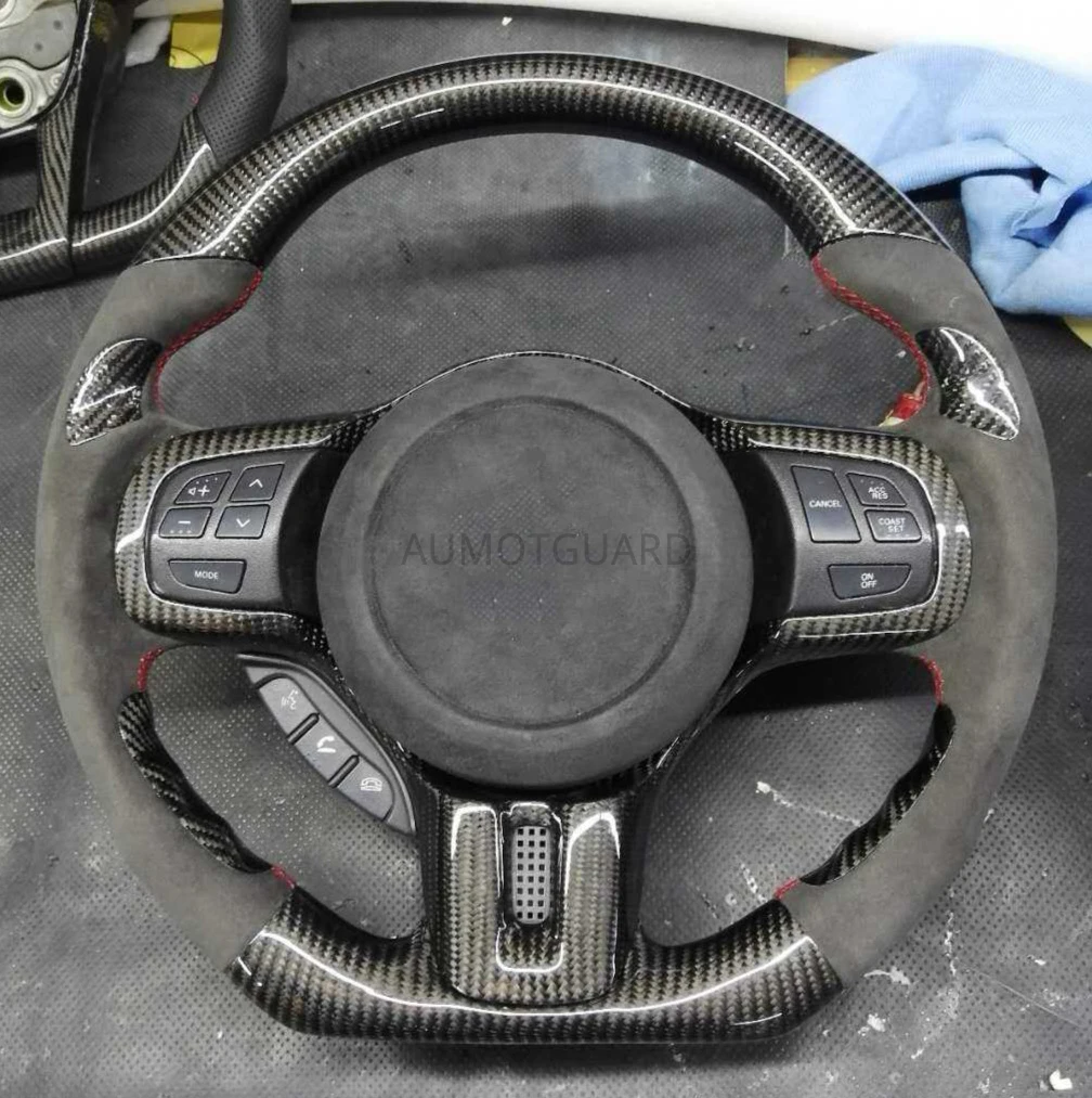 Real Carbon Fiber LED Steering Wheel compatible for Mitsubishi Evo Evolution  10