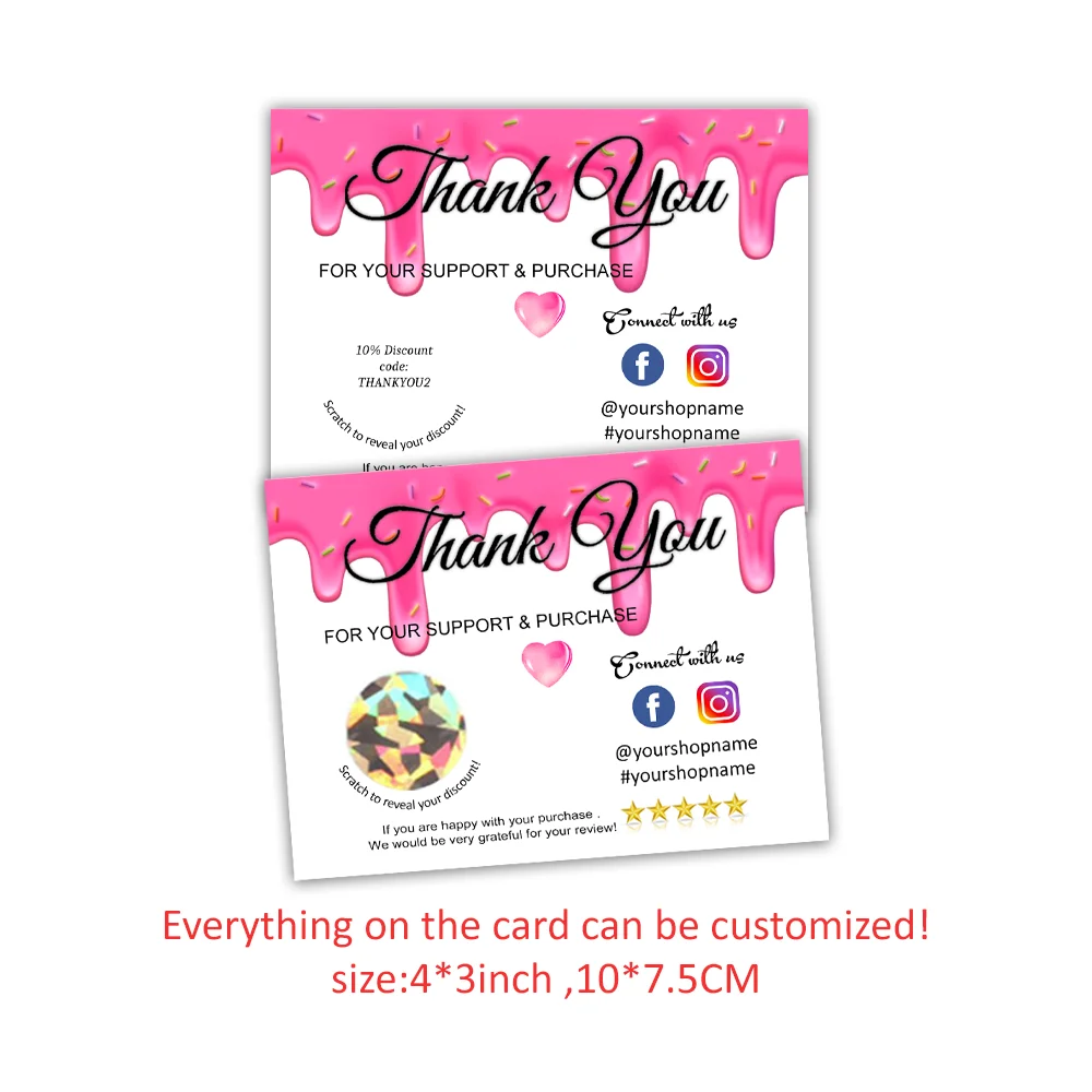 

Customized Business Cards, Personalized Packaging, Small Business Cards, Scratch Cards, Thank You for Business Order in