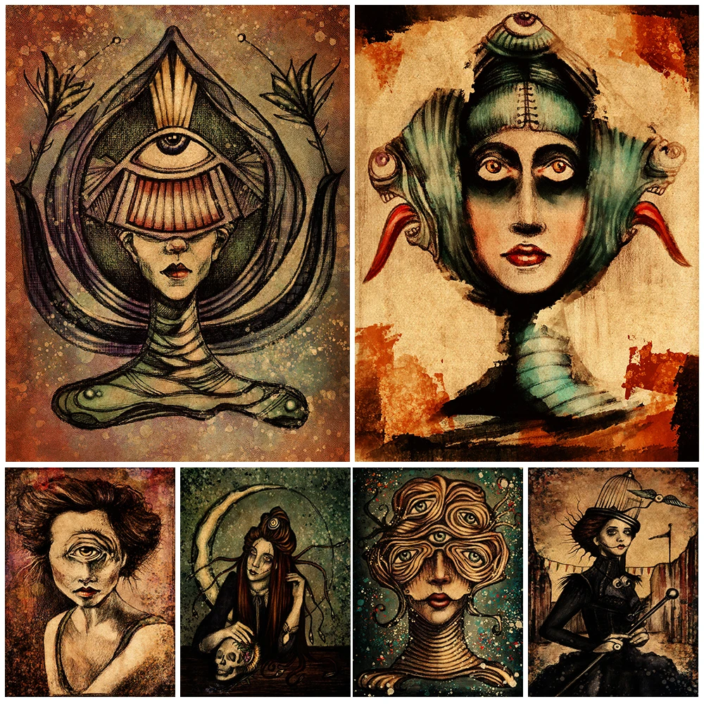

Surrealistic Eye Visual Perception Art Prints Demon Eye Vintage Wall Art Canvas Painting Home Decoration Poster And Prints