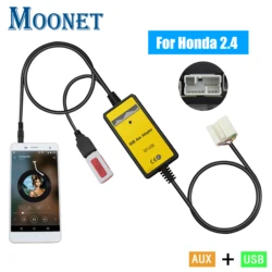 Moonet Car Audio MP3 Input USB AUX Adapter CD Changer for Honda Accord Pilot S2000 Civic CR-V Acura MDX TSX