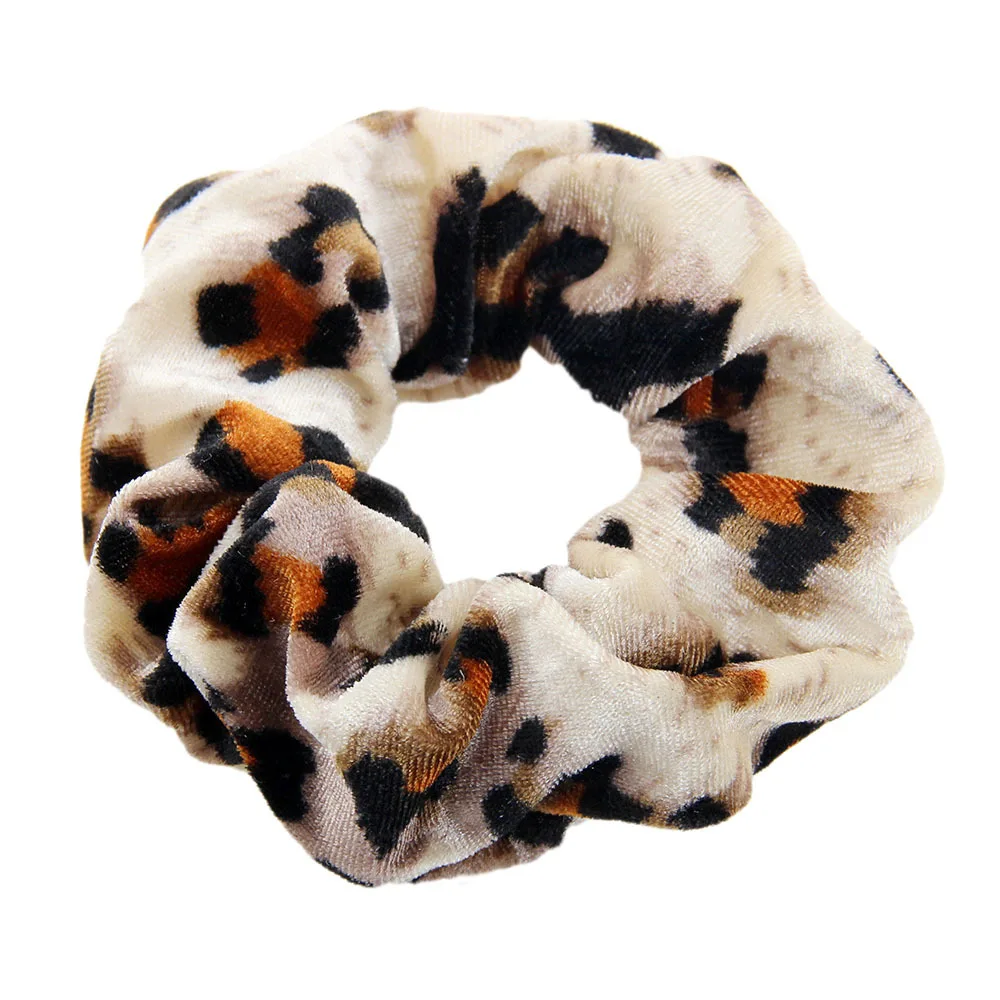 hot Sale 1pc Floral Printed Leopard Creative fashion lady hair ring Scrunchie Elastic Hair Band Hair Ties Rope Hair Accessories