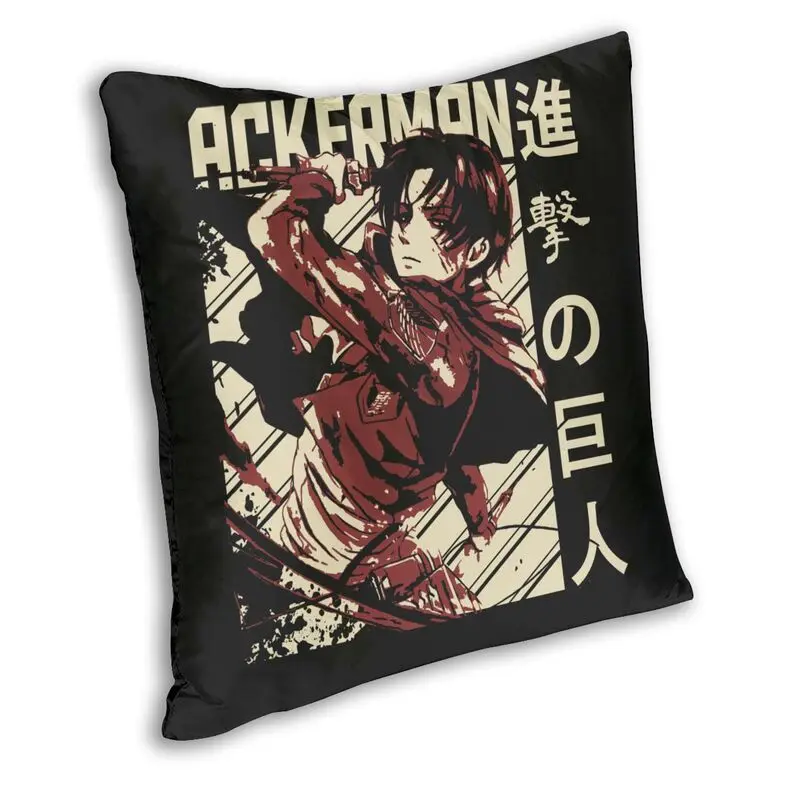 Attack On Titan Mikasa Ackermann Cushion Cover 45x45cm Decoration Printing Shingeki No Kyojin Throw Pillow for Living Room