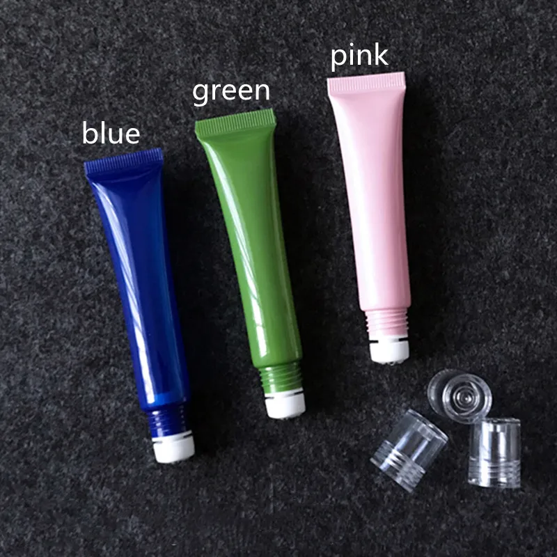 Wholesale 20ml Empty Eye Cream roll ball Tube, Cosmetic Soft Hose Containers,Squeeze Skin Care Cream Soft Tube