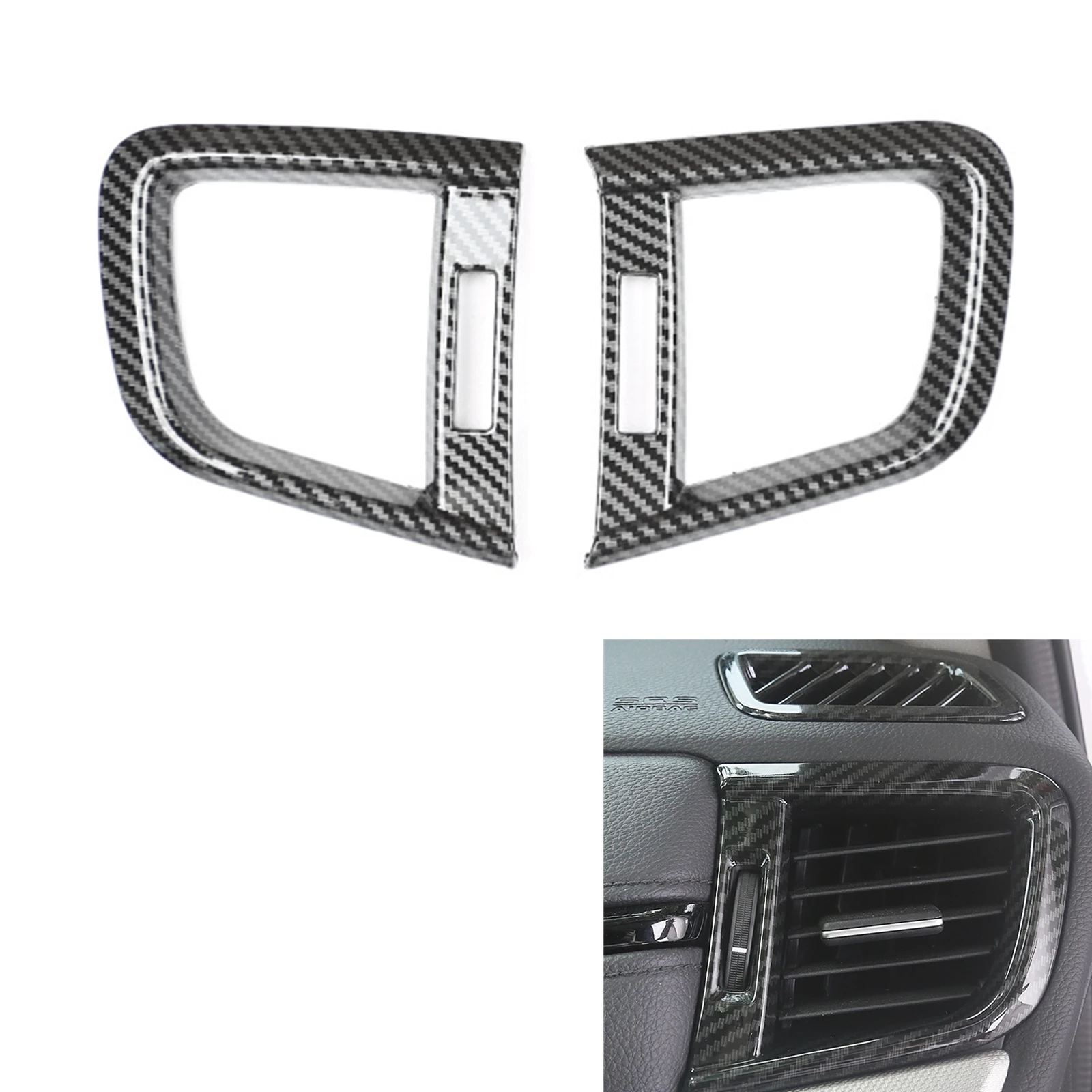 For Honda CR-V CRV 2017 2018 2019 2020 2021 2022 Carbon Fiber Look Side Air Outlet Vent Cover Trim Fresh Conditioning Flow Frame