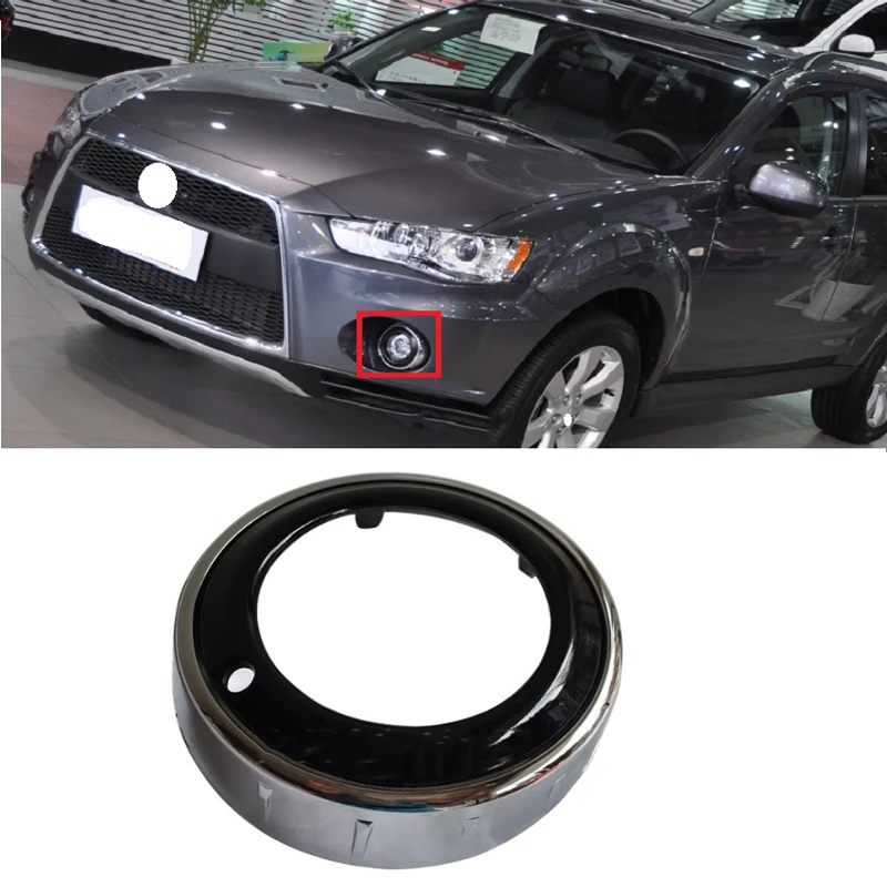 Lofty Richy Car Front Fog Light Lamp Cover Frame Black ABS Shell For Mitsubishi Outlander 2008 2009 2010