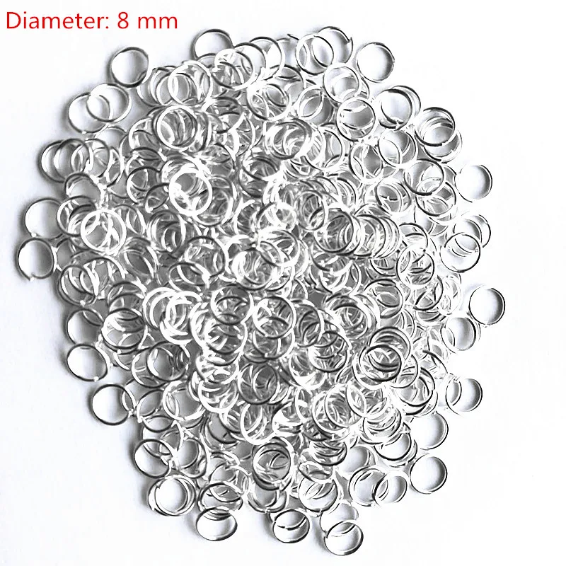 8MM 500pcs Sterling Silver Open Jump Ring Silver Components DIY Jewelry 925 silver findings opening rings