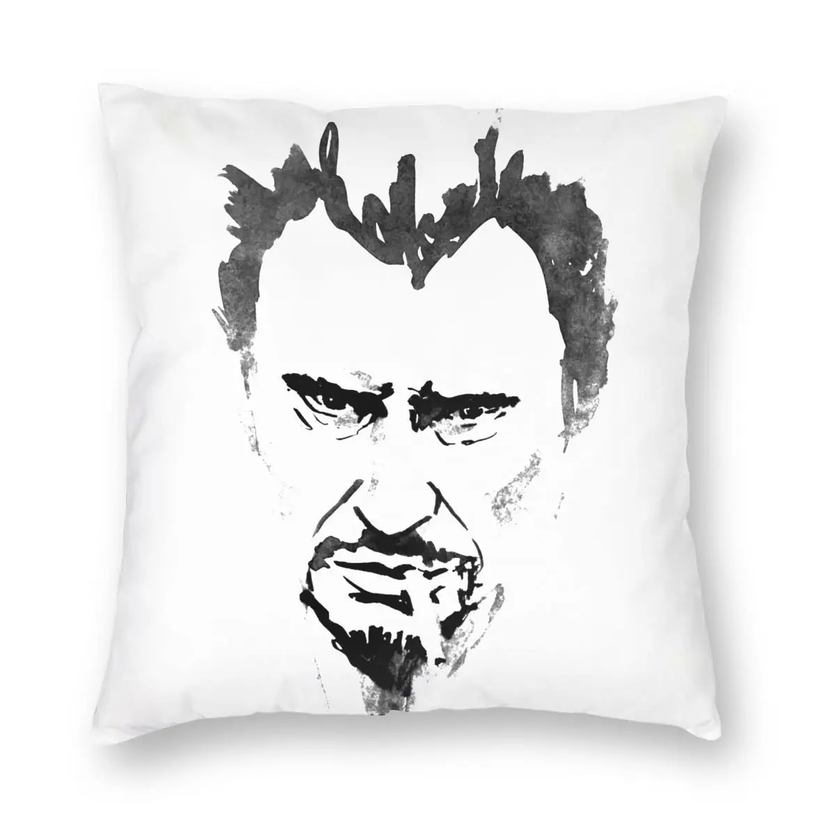 

Johnny Hallyday Cigarette Square Pillow Case Cushions for Sofa Rock Idol Novelty Cushion Covers