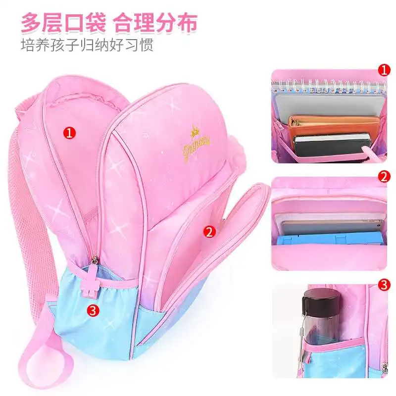 Mochila frozen para meninas, bolsa escolar para estudantes de ombro com grande capacidade, disney