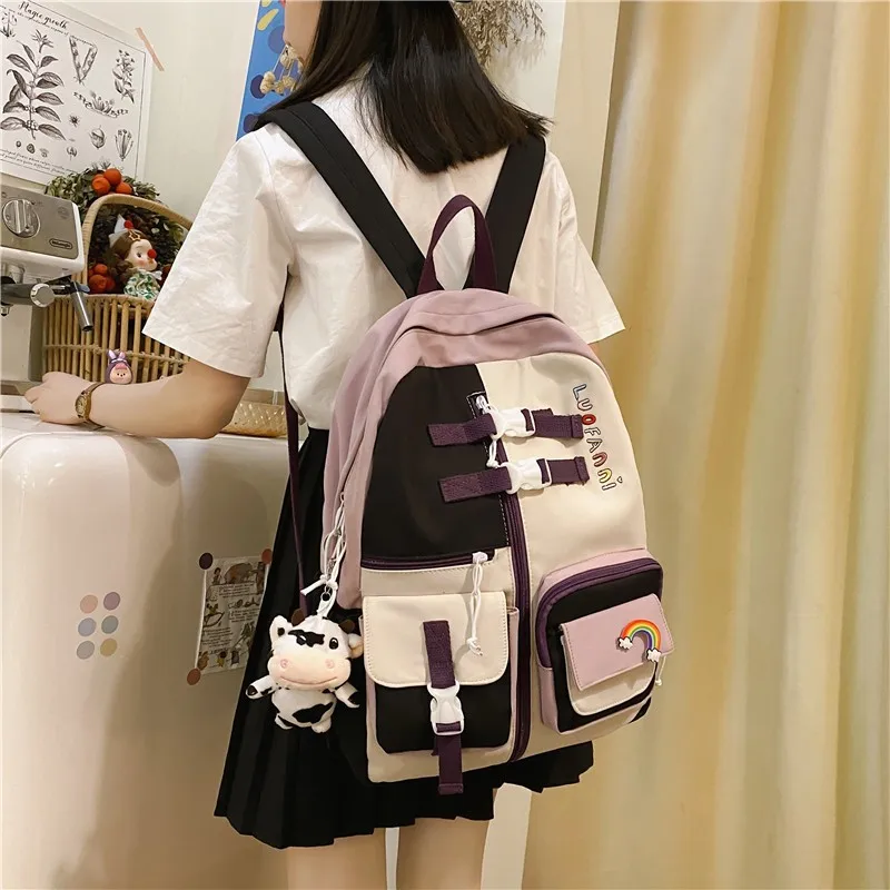 Women School Backpack Kawaii Teenage Girls University School Bags Waterproof Daypack with Many Pockets Back To School