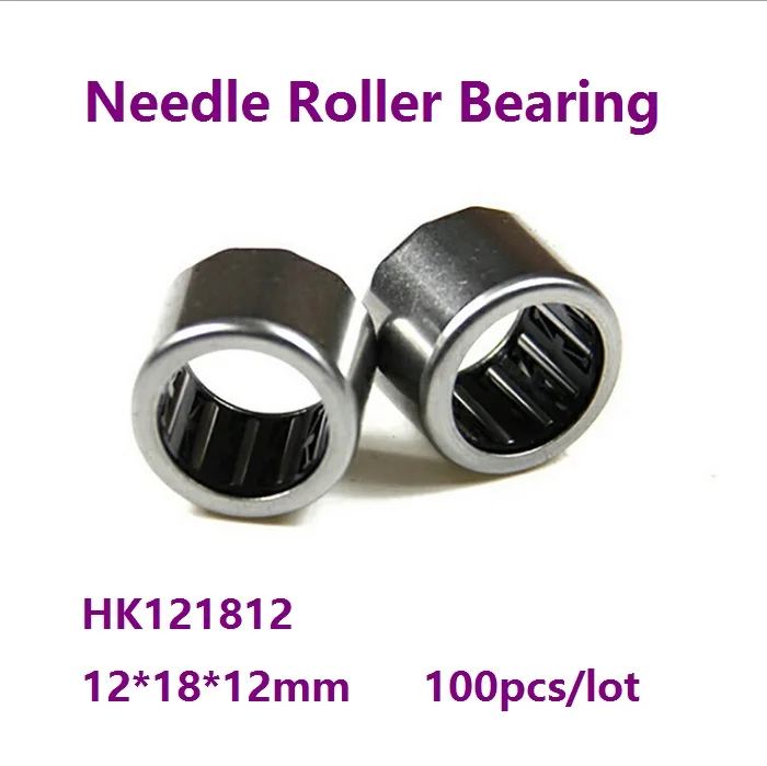 100pcs/lot HK121812  12×18×12 mm High quality Drawn Cup Type Needle Roller Bearing 12*18*12 mm