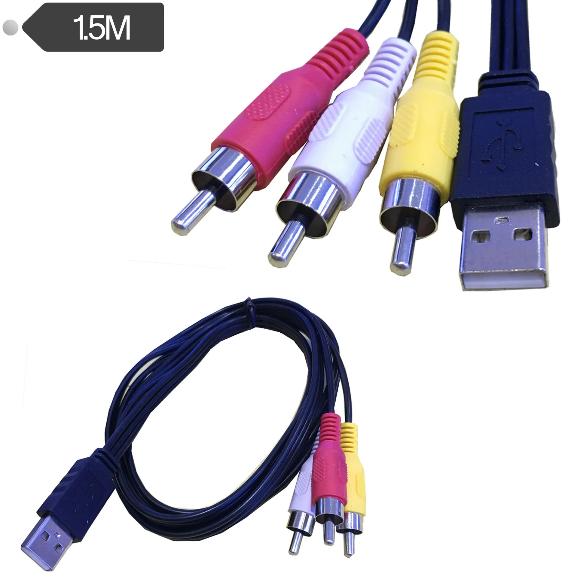 كابل USB إلى RCA 2.0 ذكر إلى 3 RCA ذكر ، كابل صوت ستيريو ، محول تلفزيون ، سلك AV A/V