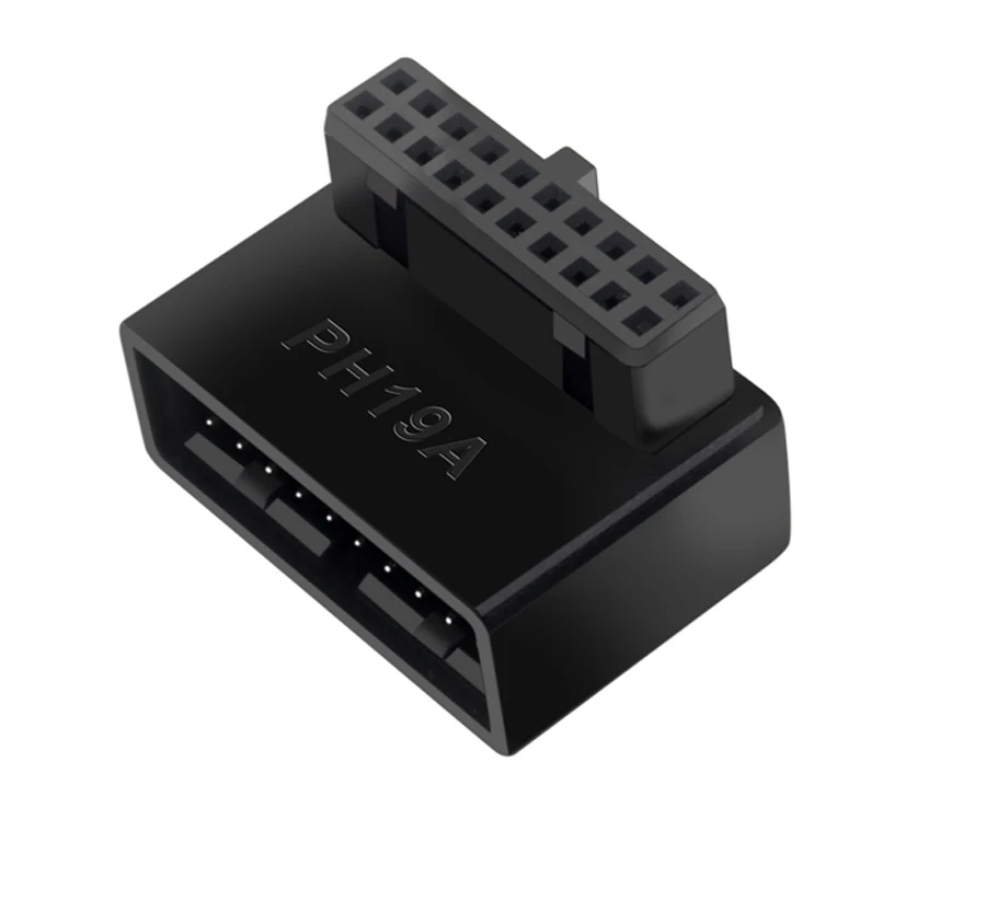 Adaptador de extensión tipo A USB 3,0 de 20 pines macho A hembra, conector con ángulo de 90 grados para placa base